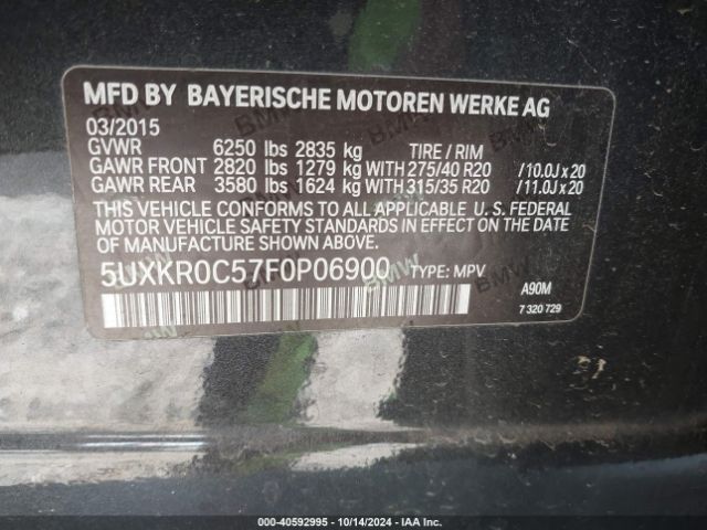 Photo 8 VIN: 5UXKR0C57F0P06900 - BMW X5 