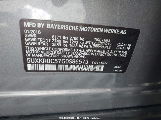 Photo 8 VIN: 5UXKR0C57G0S86573 - BMW X5 