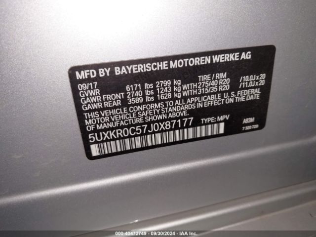 Photo 8 VIN: 5UXKR0C57J0X87177 - BMW X5 