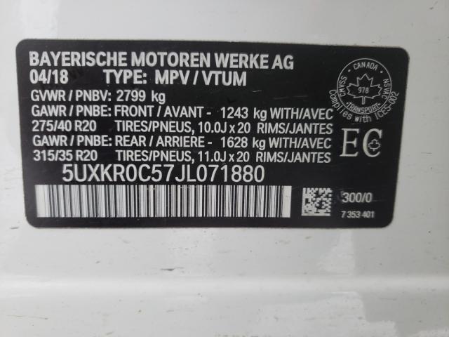 Photo 9 VIN: 5UXKR0C57JL071880 - BMW X5 XDRIVE3 