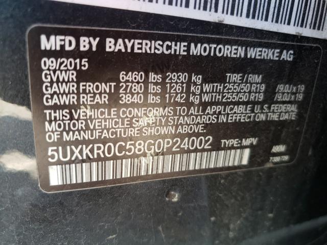 Photo 9 VIN: 5UXKR0C58G0P24002 - BMW X5 XDRIVE3 