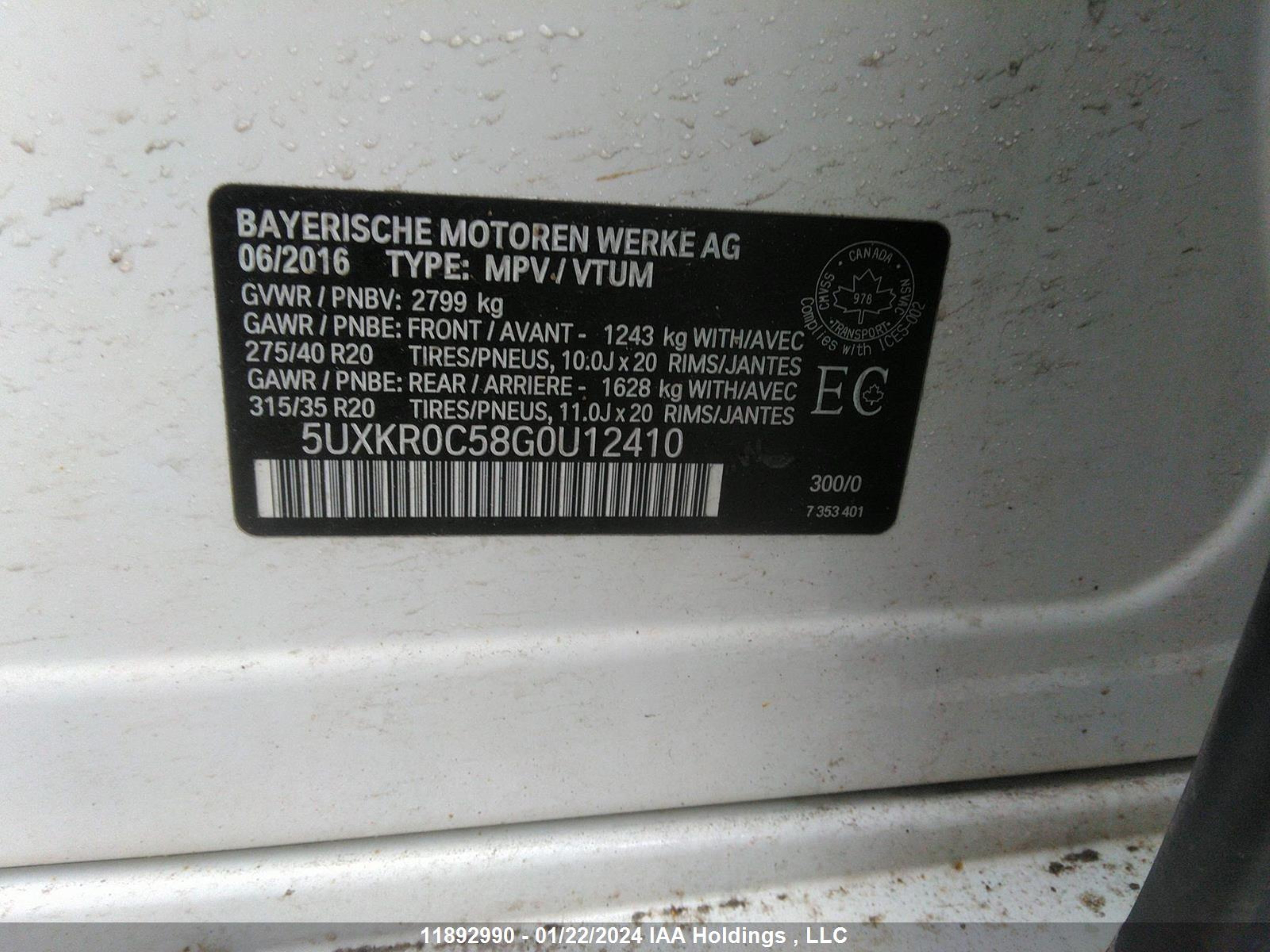 Photo 8 VIN: 5UXKR0C58G0U12410 - BMW X5 