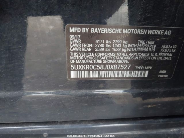 Photo 8 VIN: 5UXKR0C58J0X87527 - BMW X5 