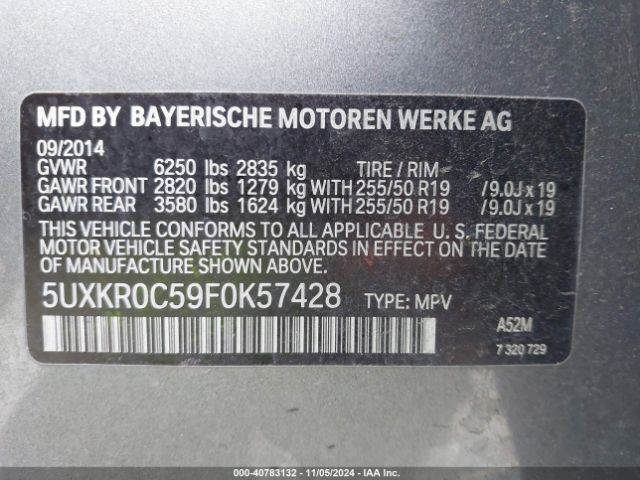 Photo 8 VIN: 5UXKR0C59F0K57428 - BMW X5 