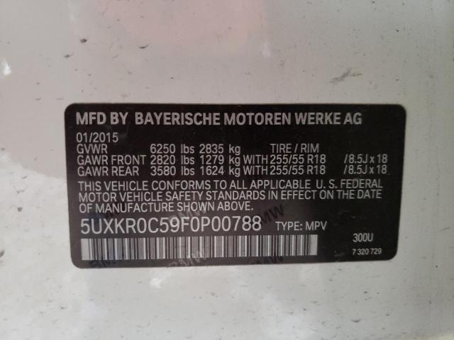 Photo 13 VIN: 5UXKR0C59F0P00788 - BMW X5 XDRIVE3 