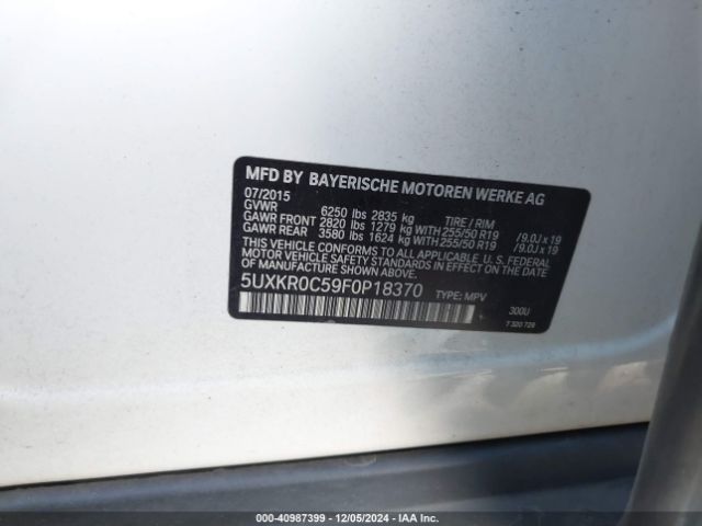 Photo 8 VIN: 5UXKR0C59F0P18370 - BMW X5 