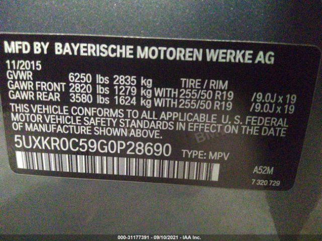 Photo 8 VIN: 5UXKR0C59G0P28690 - BMW X5 