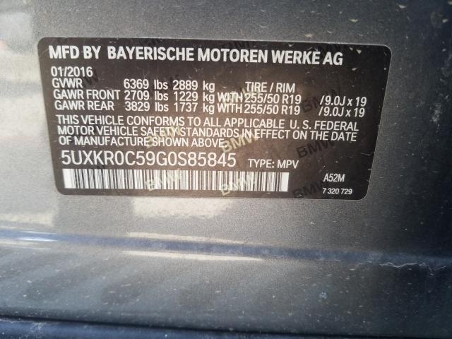 Photo 9 VIN: 5UXKR0C59G0S85845 - BMW X5 XDRIVE3 