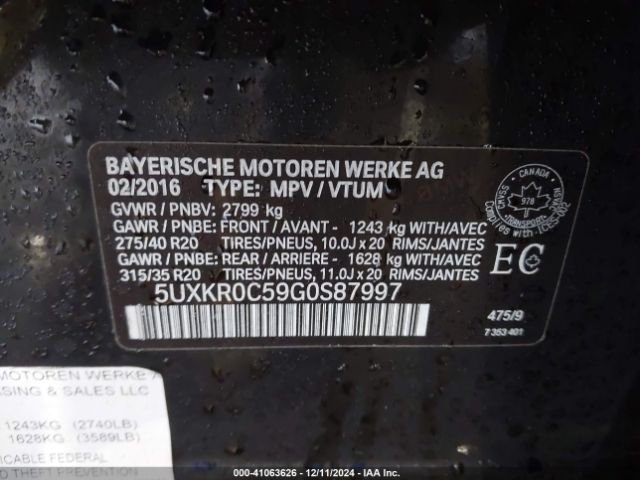 Photo 8 VIN: 5UXKR0C59G0S87997 - BMW X5 