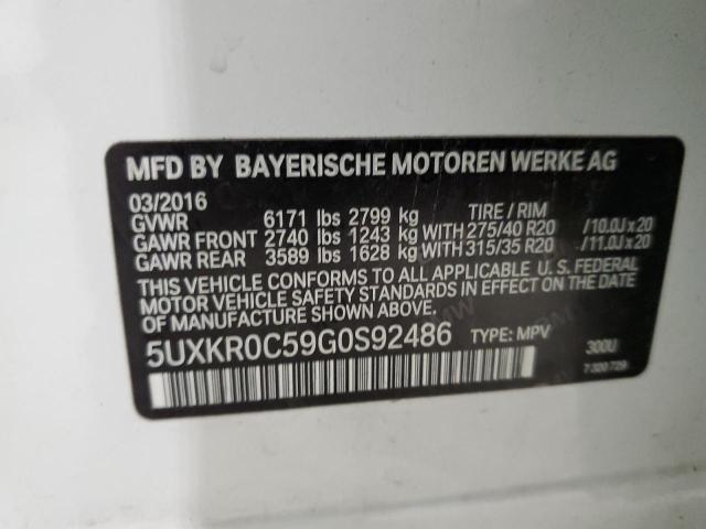 Photo 12 VIN: 5UXKR0C59G0S92486 - BMW X5 XDRIVE3 