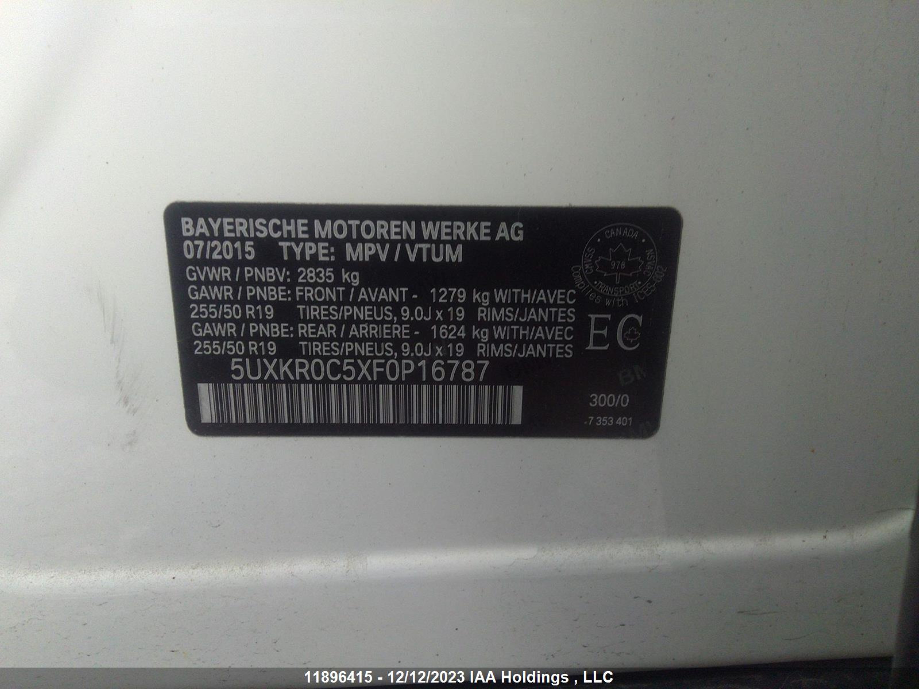 Photo 8 VIN: 5UXKR0C5XF0P16787 - BMW X5 