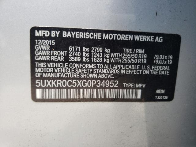 Photo 9 VIN: 5UXKR0C5XG0P34952 - BMW X5 XDRIVE3 