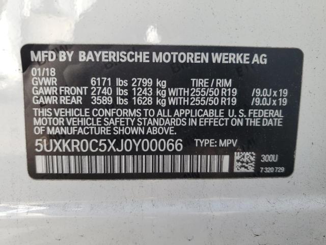 Photo 9 VIN: 5UXKR0C5XJ0Y00066 - BMW X5 XDRIVE3 