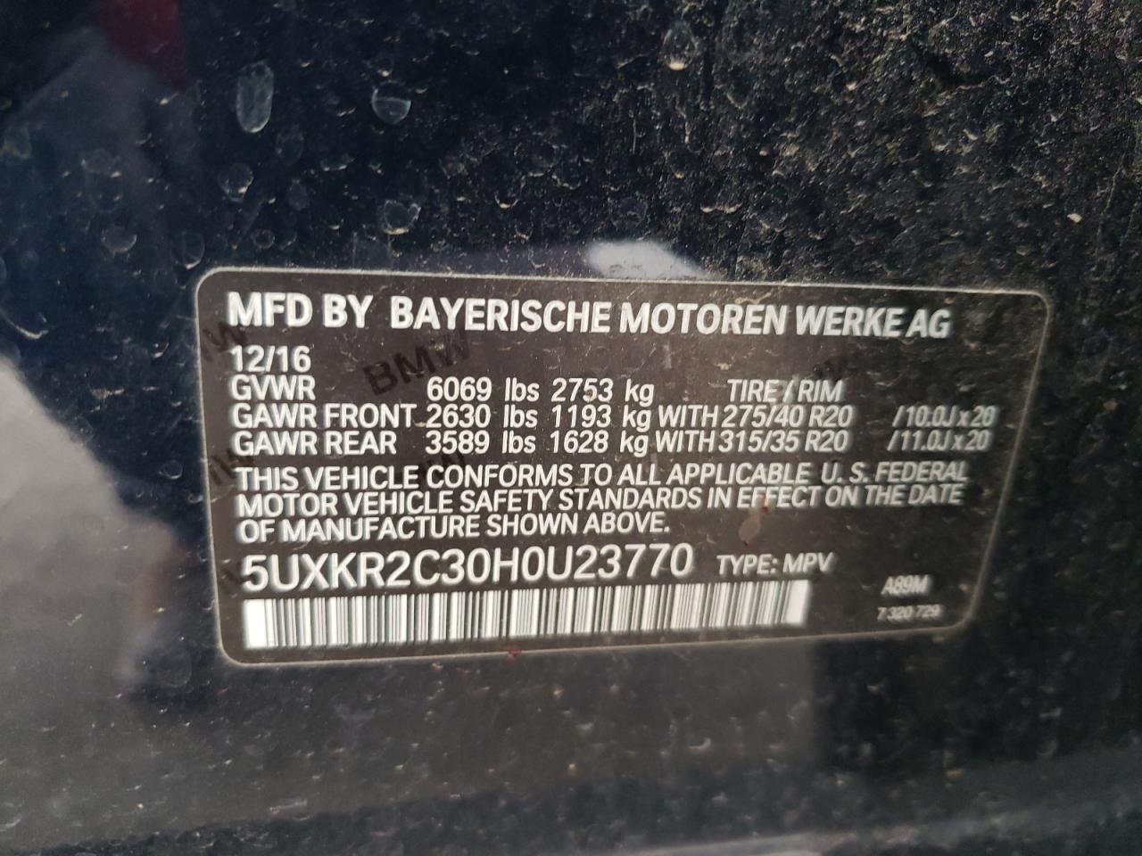 Photo 12 VIN: 5UXKR2C30H0U23770 - BMW X5 