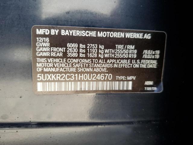 Photo 9 VIN: 5UXKR2C31H0U24670 - BMW X5 SDRIVE3 