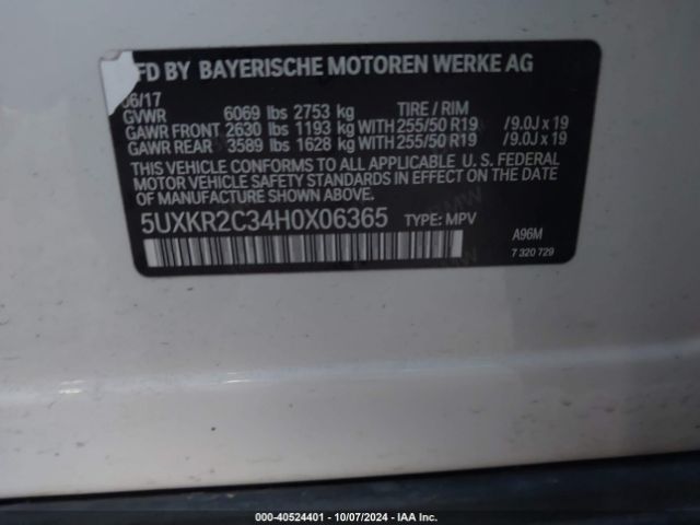 Photo 8 VIN: 5UXKR2C34H0X06365 - BMW X5 