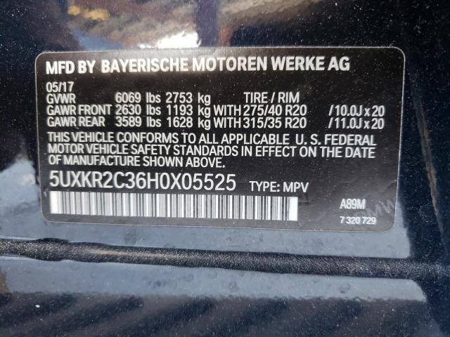 Photo 9 VIN: 5UXKR2C36H0X05525 - BMW X5 SDRIVE3 