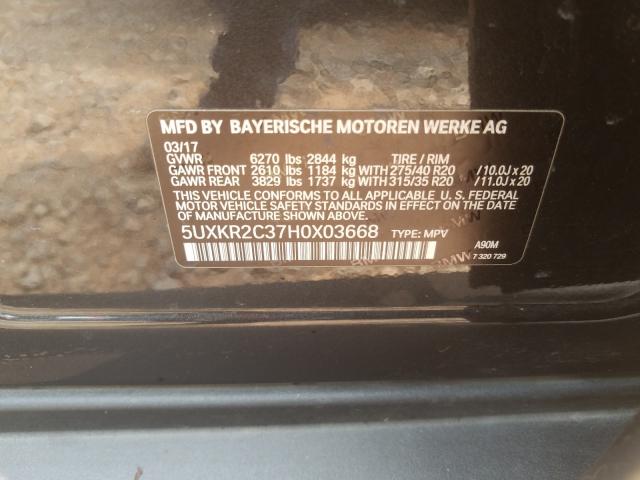 Photo 9 VIN: 5UXKR2C37H0X03668 - BMW X5 SDRIVE3 