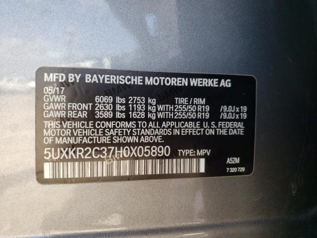 Photo 9 VIN: 5UXKR2C37H0X05890 - BMW X5 