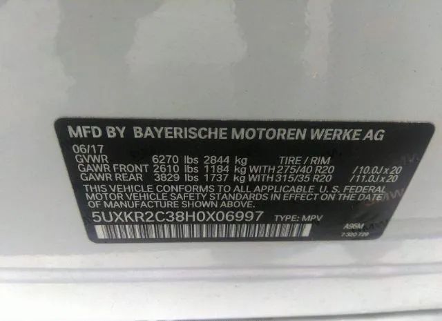 Photo 8 VIN: 5UXKR2C38H0X06997 - BMW X5 