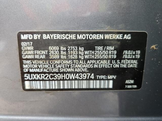 Photo 9 VIN: 5UXKR2C39H0W43974 - BMW X5 SDRIVE3 