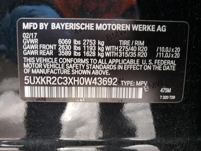 Photo 13 VIN: 5UXKR2C3XH0W43692 - BMW X5 SDRIVE3 