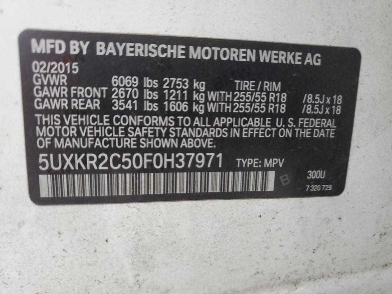 Photo 12 VIN: 5UXKR2C50F0H37971 - BMW X5 