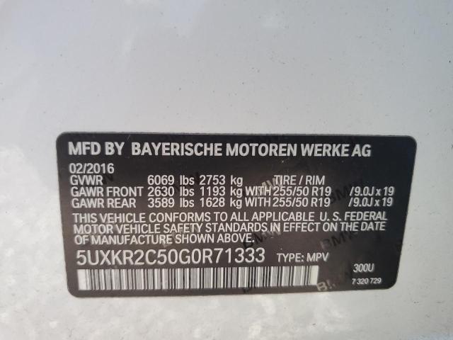 Photo 12 VIN: 5UXKR2C50G0R71333 - BMW X5 SDRIVE3 