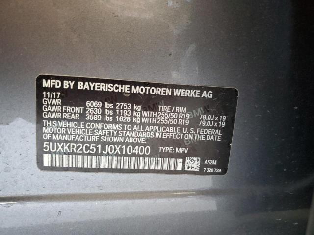 Photo 12 VIN: 5UXKR2C51J0X10400 - BMW X5 SDRIVE3 