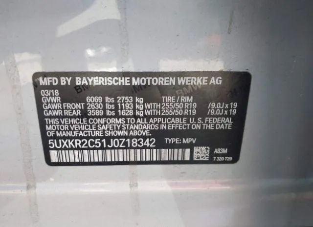 Photo 8 VIN: 5UXKR2C51J0Z18342 - BMW X5 