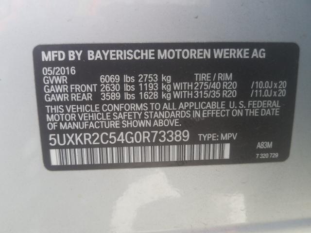 Photo 9 VIN: 5UXKR2C54G0R73389 - BMW X5 SDRIVE3 