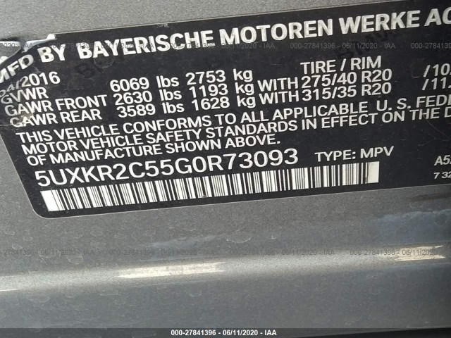 Photo 8 VIN: 5UXKR2C55G0R73093 - BMW X5 