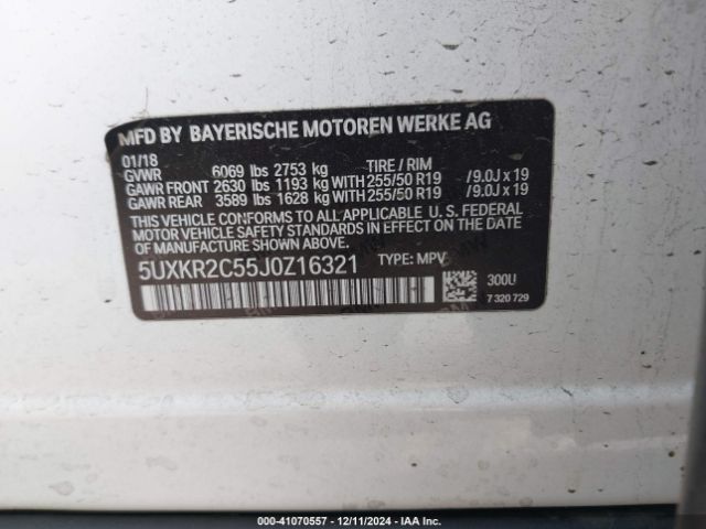 Photo 8 VIN: 5UXKR2C55J0Z16321 - BMW X5 