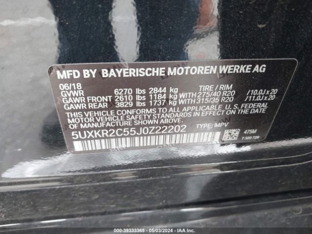 Photo 8 VIN: 5UXKR2C55J0Z22202 - BMW X5 