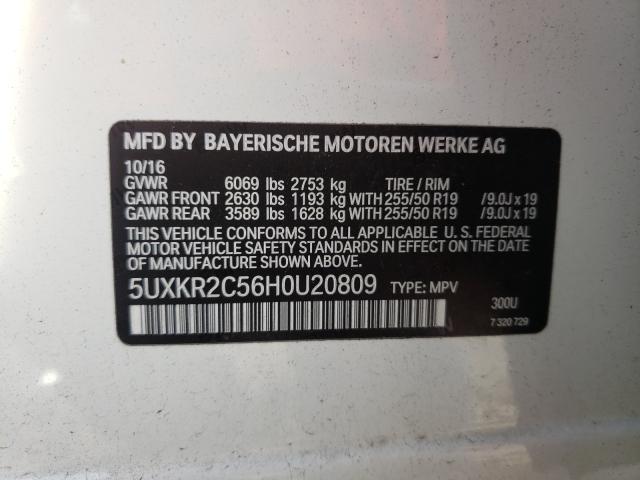 Photo 9 VIN: 5UXKR2C56H0U20809 - BMW X5 SDRIVE3 