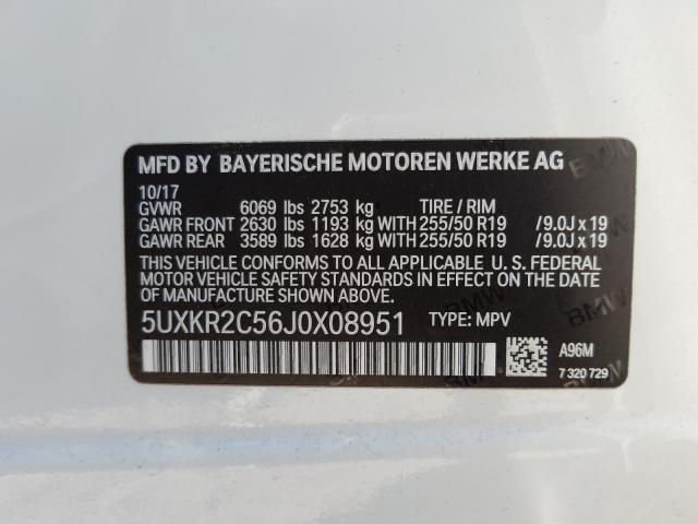 Photo 9 VIN: 5UXKR2C56J0X08951 - BMW X5 SDRIVE3 