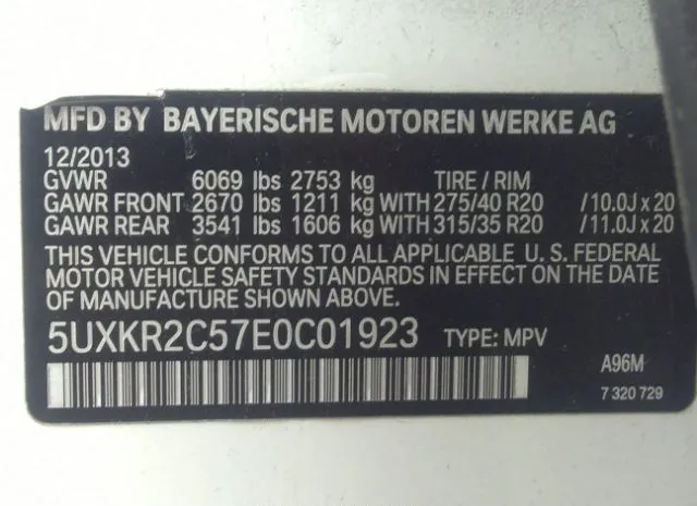 Photo 8 VIN: 5UXKR2C57E0C01923 - BMW X5 