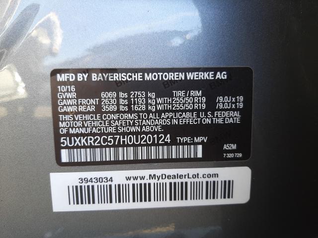 Photo 9 VIN: 5UXKR2C57H0U20124 - BMW X5 SDRIVE3 