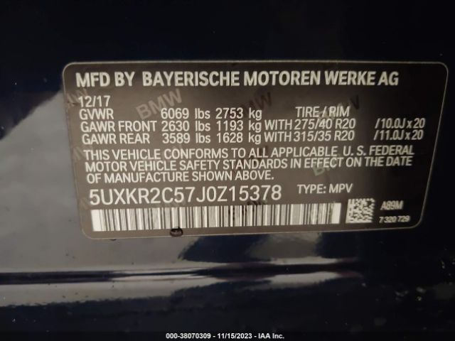 Photo 8 VIN: 5UXKR2C57J0Z15378 - BMW X5 