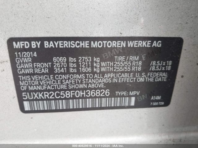 Photo 8 VIN: 5UXKR2C58F0H36826 - BMW X5 