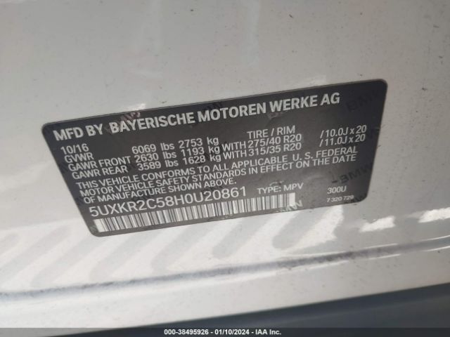 Photo 8 VIN: 5UXKR2C58H0U20861 - BMW X5 