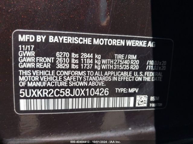 Photo 8 VIN: 5UXKR2C58J0X10426 - BMW X5 