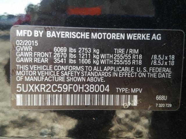 Photo 9 VIN: 5UXKR2C59F0H38004 - BMW X5 