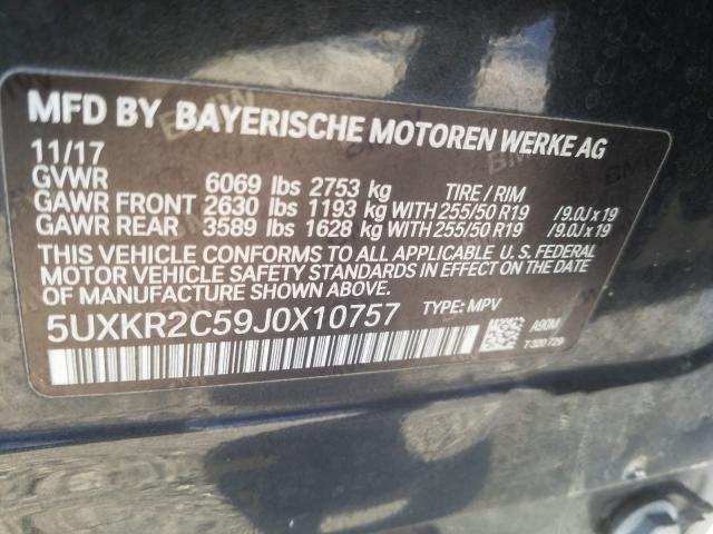 Photo 9 VIN: 5UXKR2C59J0X10757 - BMW X5 SDRIVE3 