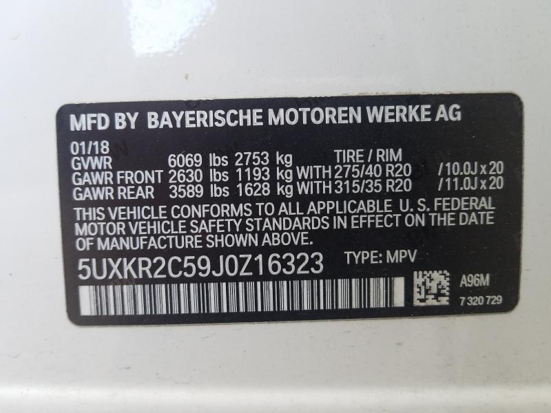 Photo 9 VIN: 5UXKR2C59J0Z16323 - BMW X5 SDRIVE3 