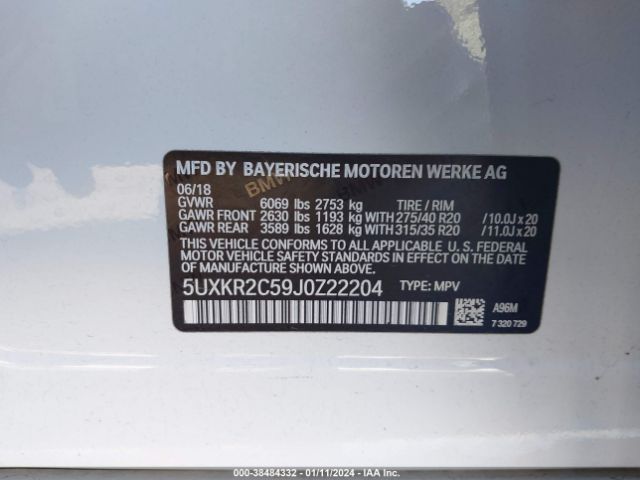 Photo 8 VIN: 5UXKR2C59J0Z22204 - BMW X5 