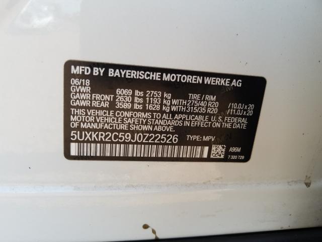 Photo 9 VIN: 5UXKR2C59J0Z22526 - BMW X5 SDRIVE3 