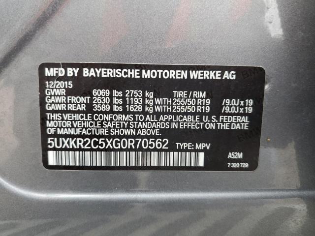 Photo 9 VIN: 5UXKR2C5XG0R70562 - BMW X5 SDRIVE3 