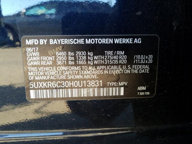 Photo 9 VIN: 5UXKR6C30H0U13831 - BMW X5 XDRIVE5 