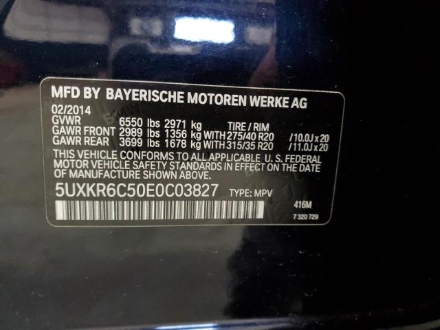 Photo 12 VIN: 5UXKR6C50E0C03827 - BMW X5 XDRIVE5 